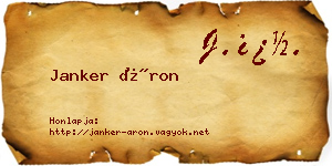 Janker Áron névjegykártya